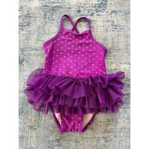 Circo Purple Silver Star Tutu Bathing Suit Baby 18 Months